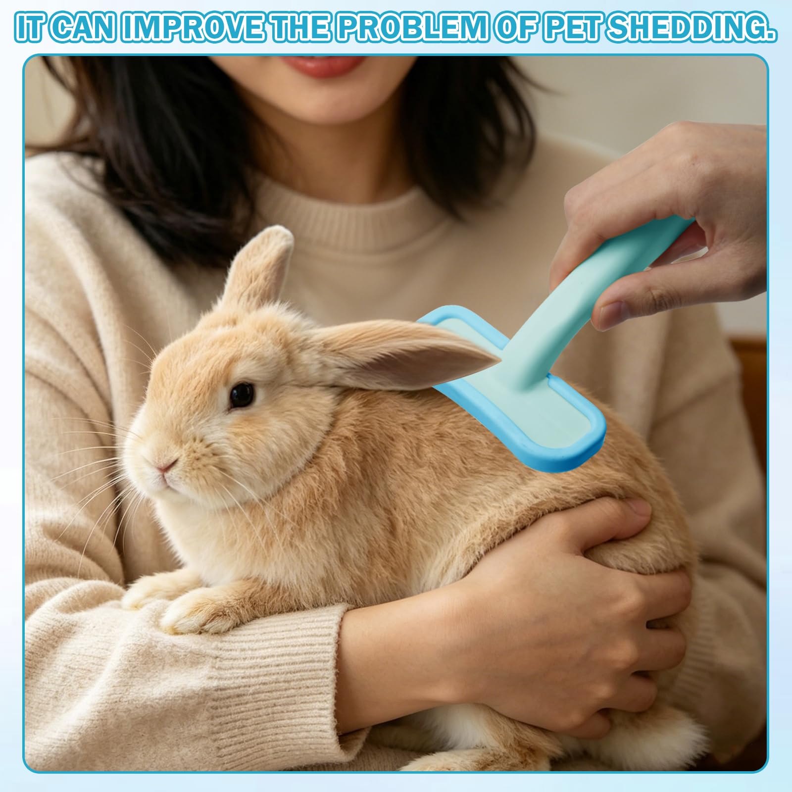 Brosse douce pour lapin (1 pièce), brosse pratique pour le toilettage des lapins, peigne de massage en silicone souple pour petits animaux, kit de toilettage pour lapins, chats