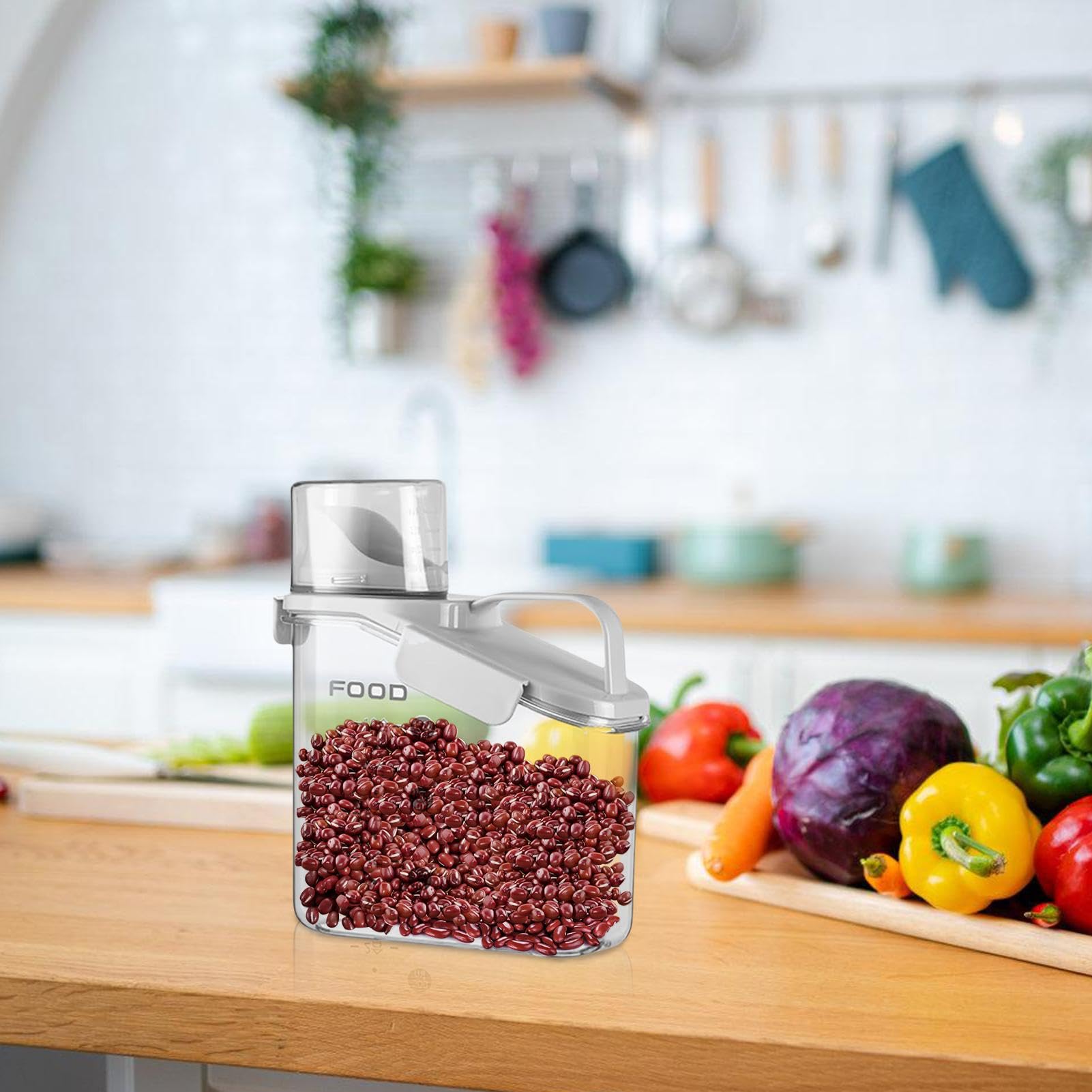 Contenitori per cereali | Contenitore per cereali secchi con coperchio ermetico | Dispenser di cereali da cucina multifunzione per fagioli verdi, riso