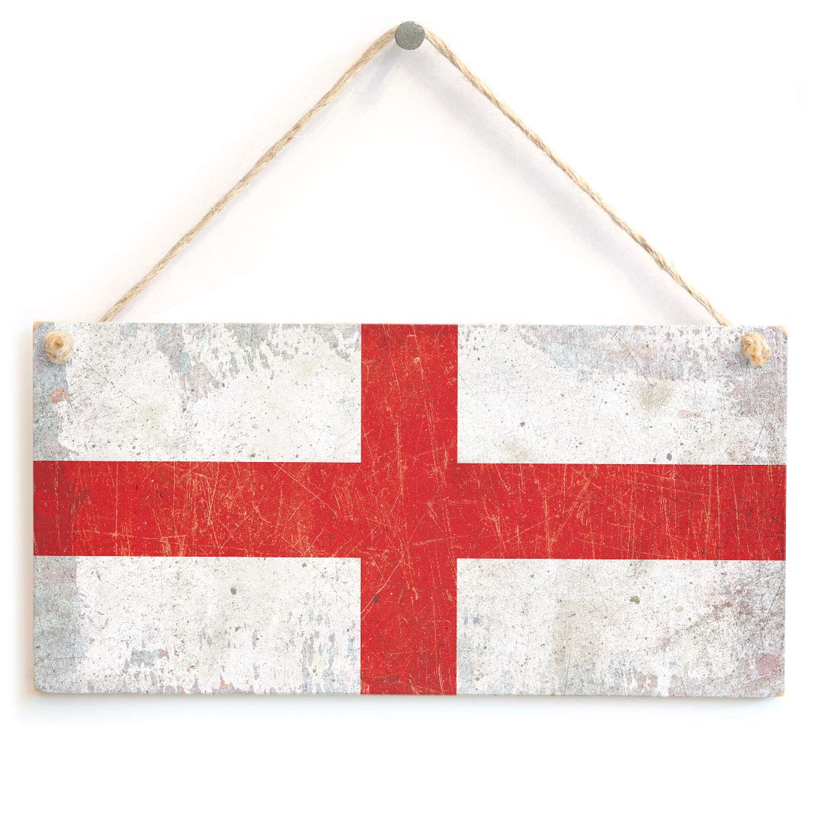 Button Hill Cottage England Flag Wooden Sign/Plaque - PUNK GRUNGE STYLE