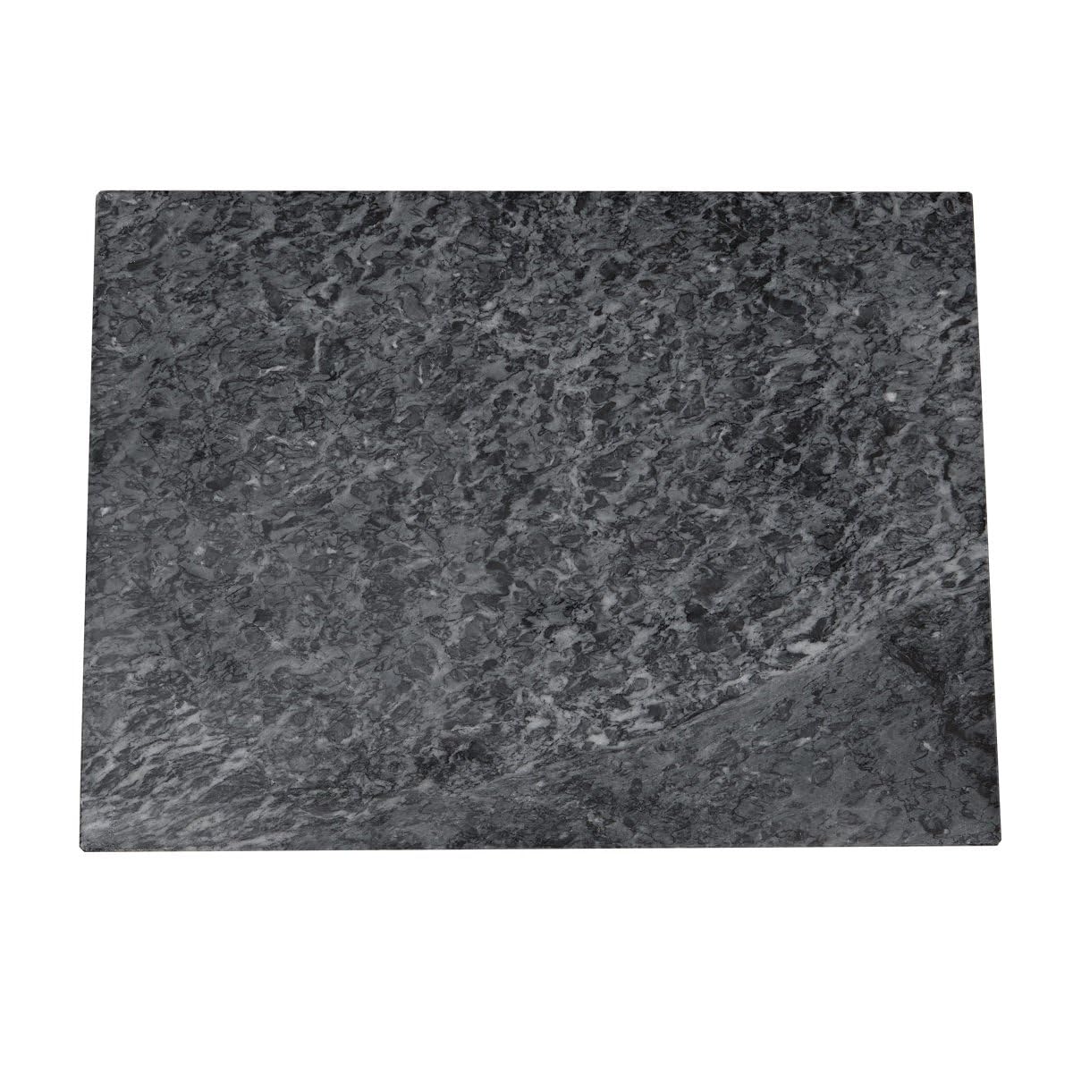 BrandNewCake® Tabla de Mármol 30x40cm - Piedra Natural de Mármol - Ideal para Servir y Templar Chocolate - Negro/Gris