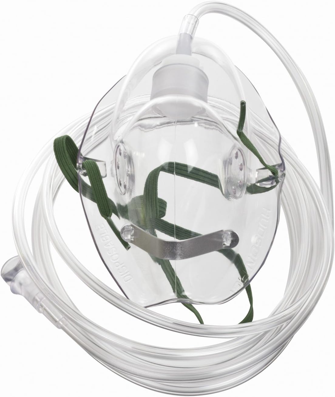 Teleflex Medical HU1041 Concentration Oxygen Mask, Adult, Medium, 2.1 m Tubing, Green (Pack of 50)