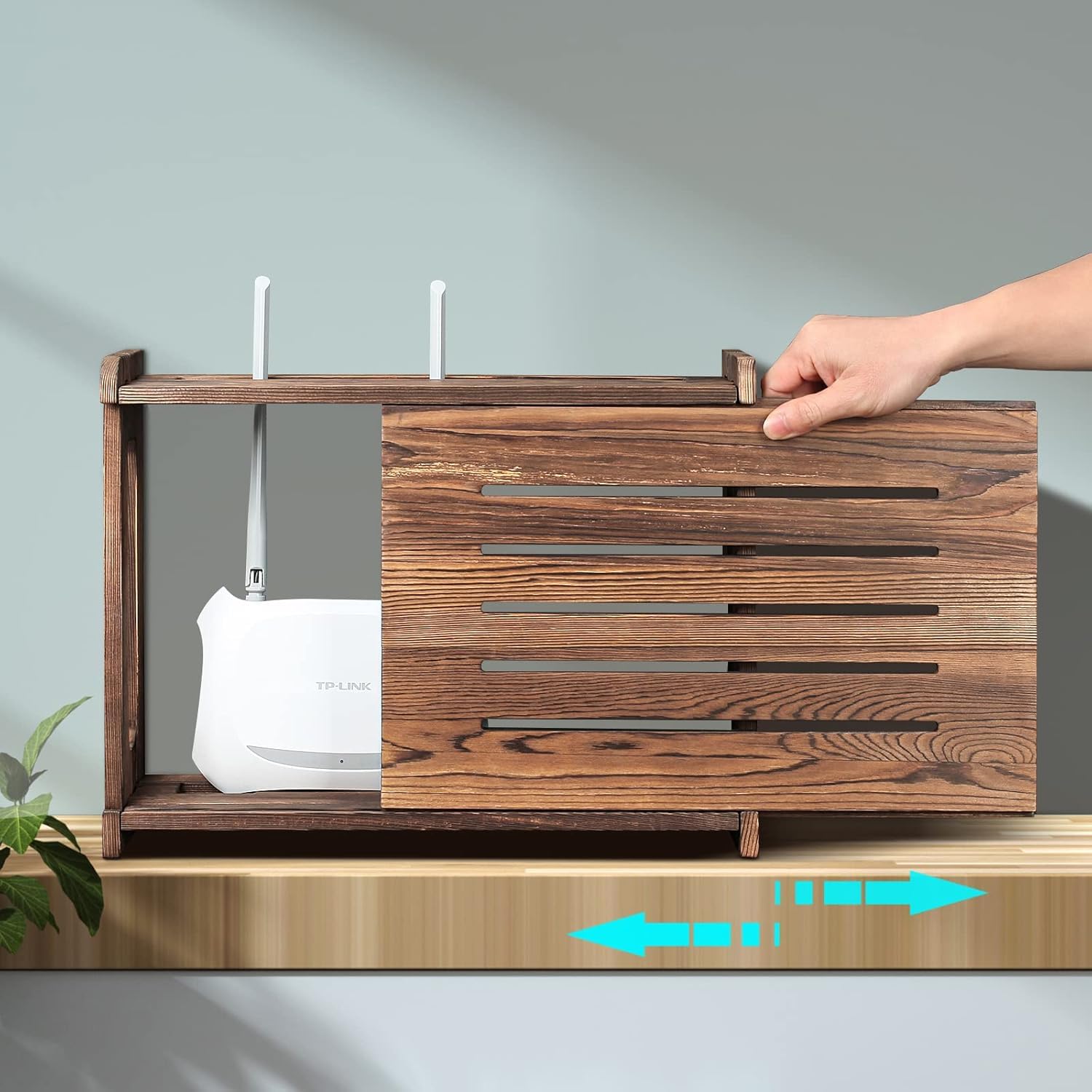 Holz Router Regal Wandmontage WiFi Router Aufbewahrungsbox
