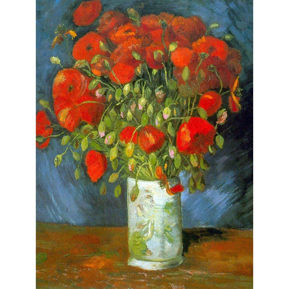 Wee Blue Coo Vincent Van Gogh Red Poppies Old Master Painting Art Print Poster Wall Decor 12X16 Inch