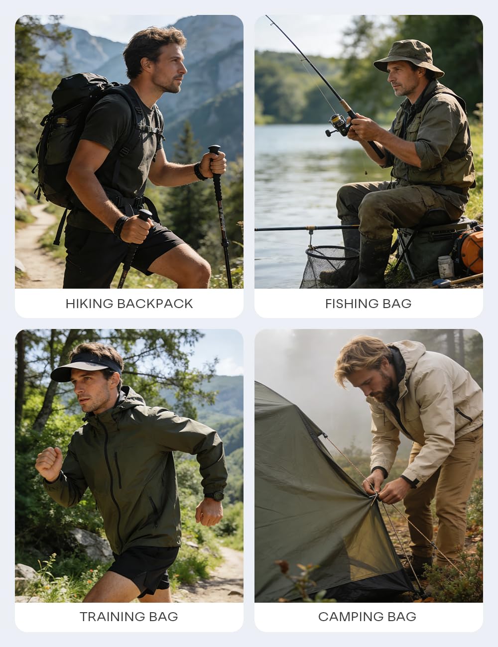 BAGZY Sac de Sport Homme 50L Sac de Voyage Tactique Militaire Imperméables Sacs Equitation 55x35x25cm Sacs d'entraînement avec Compartiment à Chaussures pour Tir Sportif Fitness Weekender Camping Noir