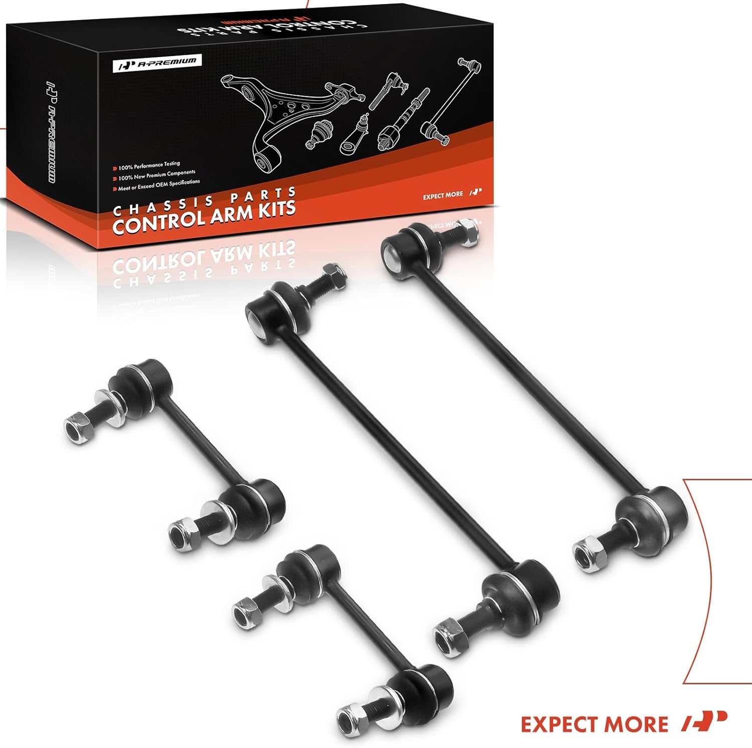 A-Premium Set of 4, Front & Rear Sway Bar Links Kit Stabilizer Bar Links, Compatible with Toyota Highlander 2014-2019, Lexus RX350 2010-2019, RX350L 2018-2019, RX450h 2010-2019, RX450hL 2018-2019