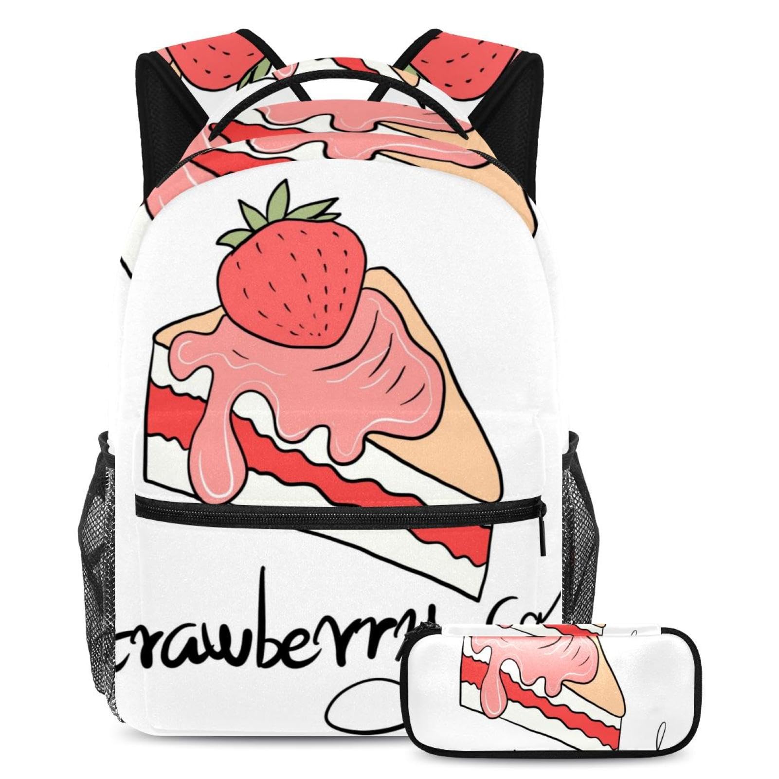 Sac à dos en forme de cœur ergonomique 40cm avec trousse compacte 19cm - 7