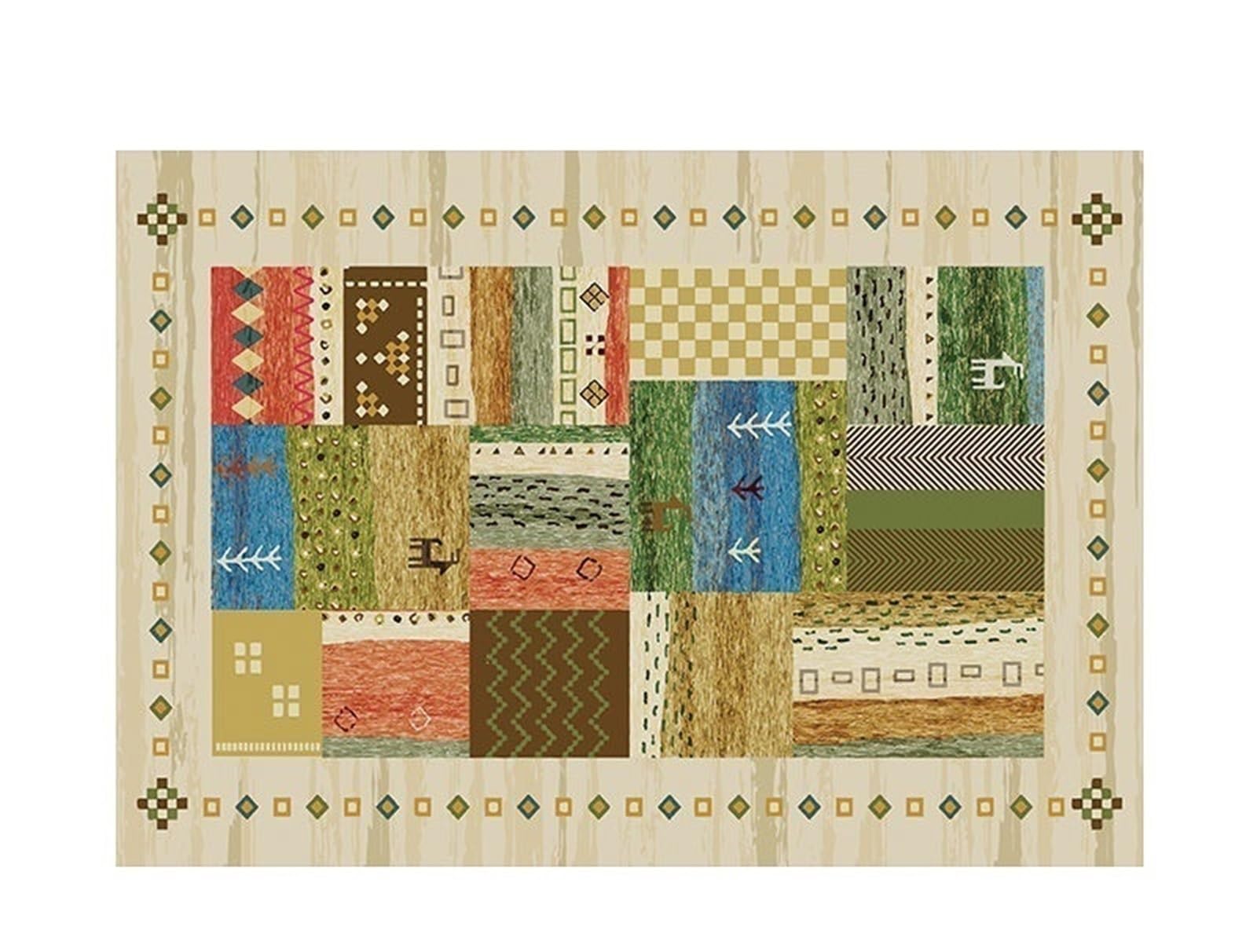 Tapis boho marocain lavable et grand tapis de salon vintage antidérapant 180x250 cm