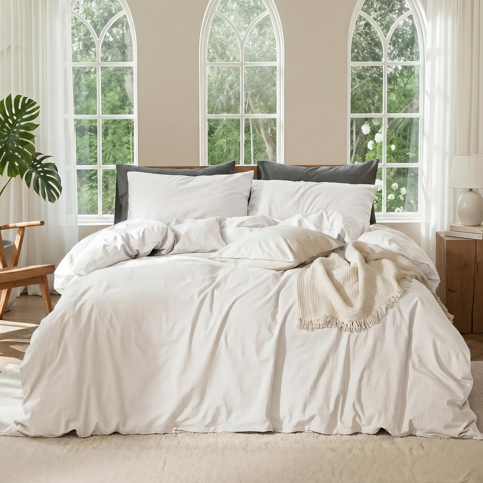 OURJOY Linen Blend Duvet Cover