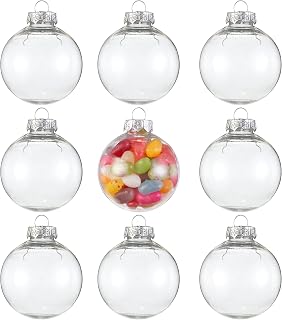 THE TWIDDLERS 15 Clear Plastic Fillable Christmas Balls, 2.2" - DIY Xmas Tree Ornament Decoration, Arts & Crafts