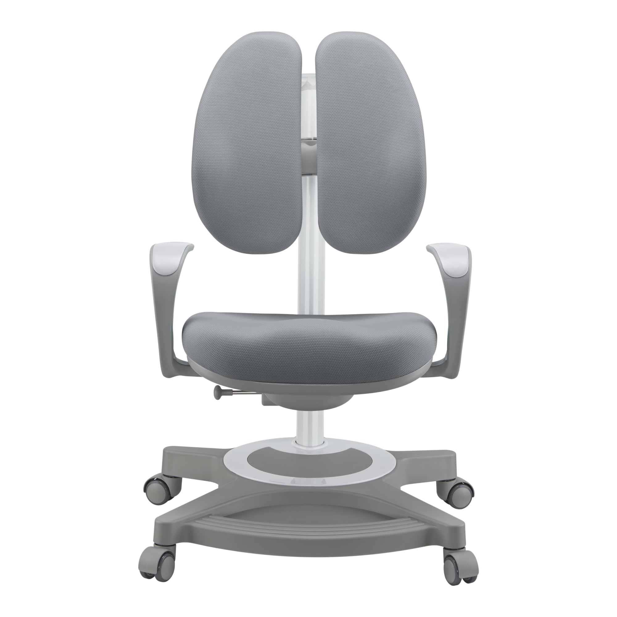 [en.casa] Kinderschreibtischstuhl Partille mit Rollen Kinder Drehstuhl höhenverstellbar Grau ergonomisch Kinderstuhl mitwachsend 99 x 55 x 76 cm