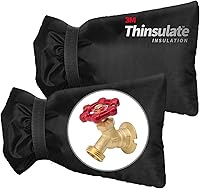 Cerbonny 3M Thinsulate Outdoor Faucet Covers: Waterproof Winter Freeze Protection for Spigots, 10"x6.3" Insulated Socks, 2 Pack Black