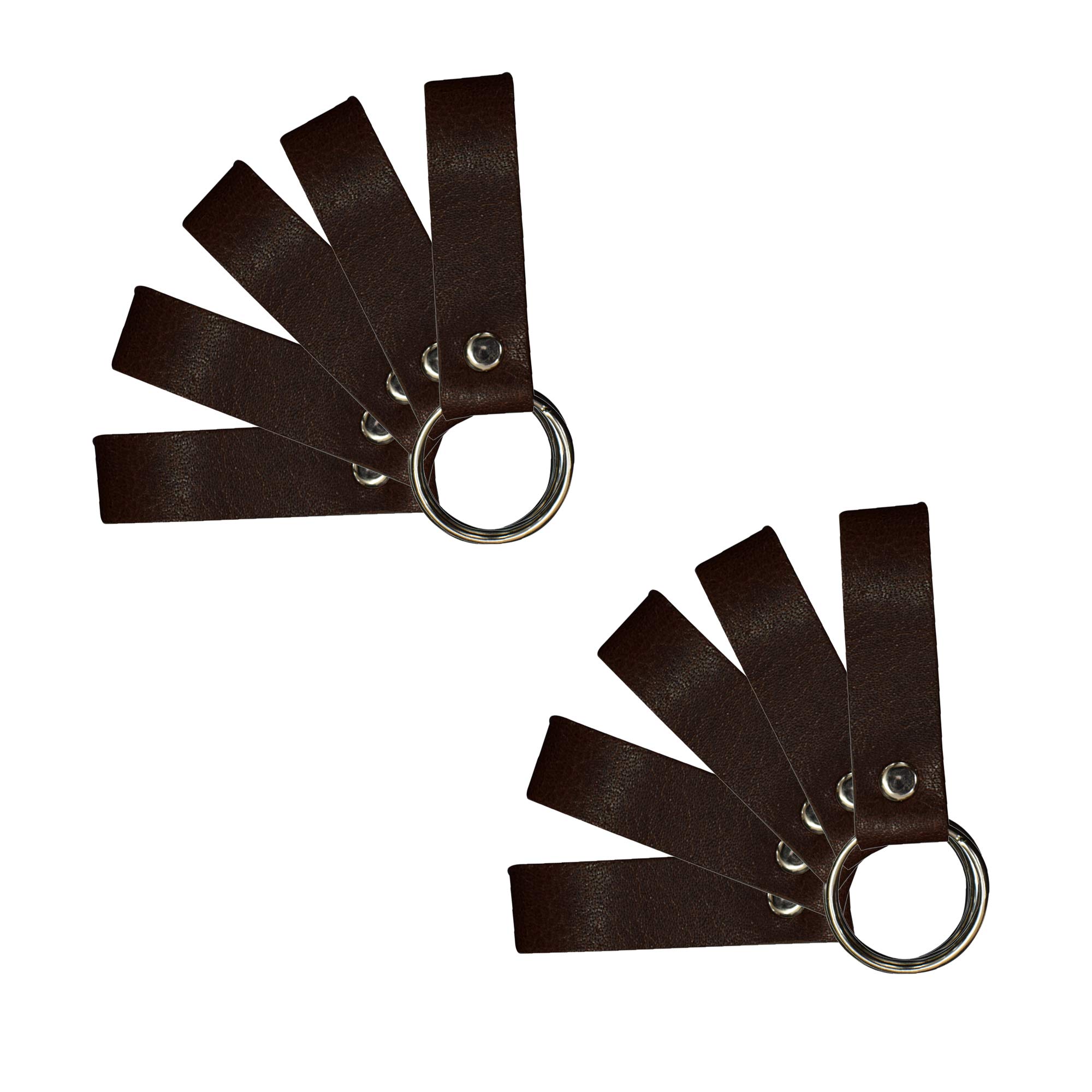 ABYS Genuine Leather Keyring||Keychain (Dark Brown, Pack of 10)