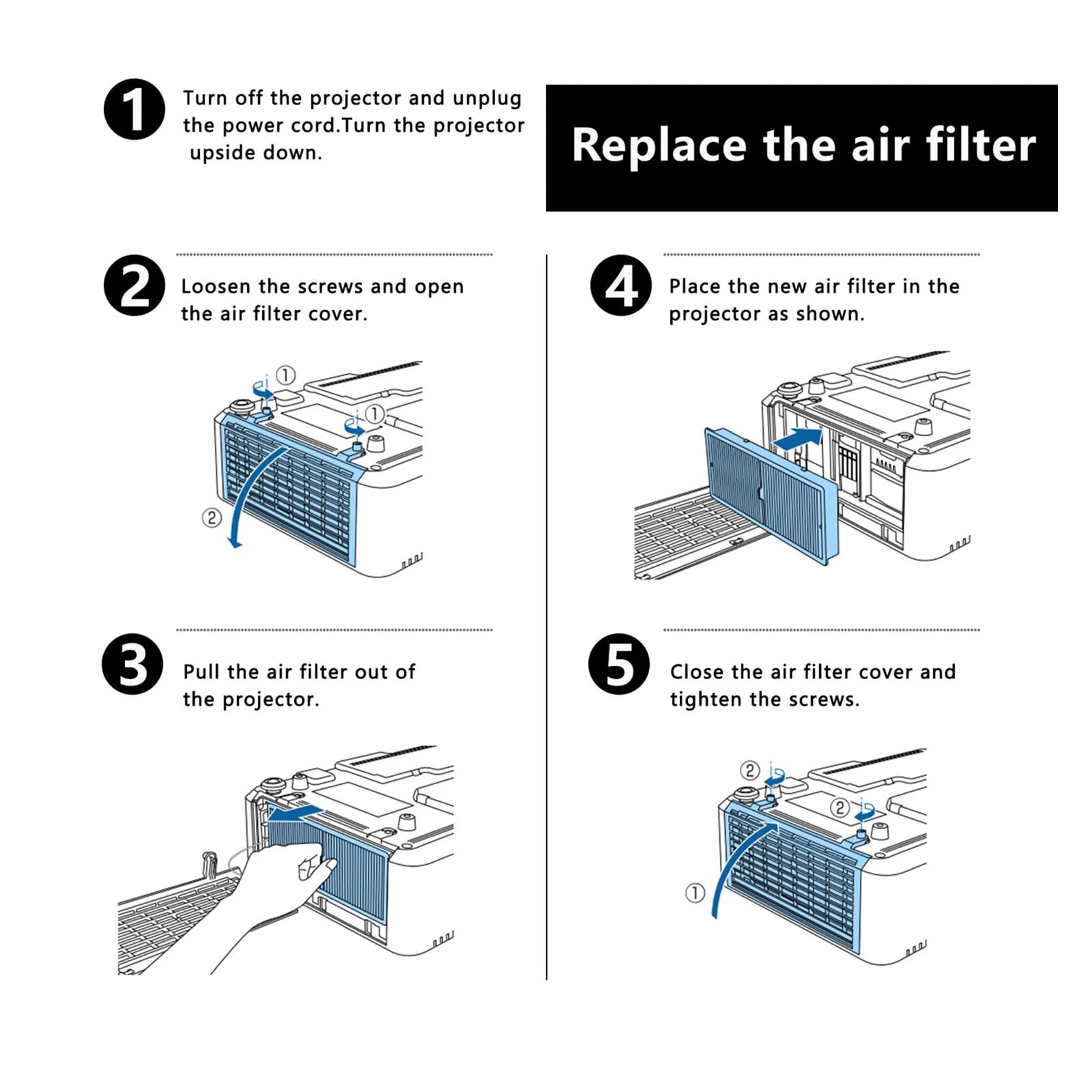 Passender Projektor-Luftfilter, Kompatibel Mit EPSON, EB-L630U, EB-L635SU, EB-L720U, EB-L730U, L735U, LS500B, LS500W