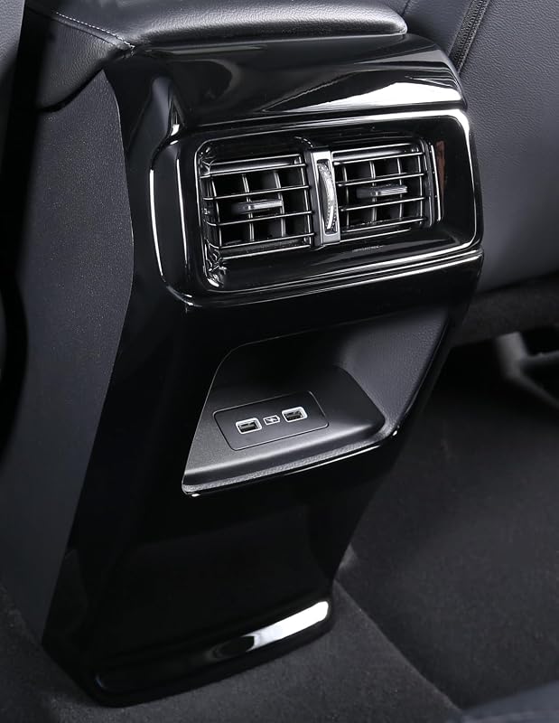 Moldura da saída de ar traseira do console central AntBooBoo para Honda CR-V 2023–2026, acabamento preto brilhante