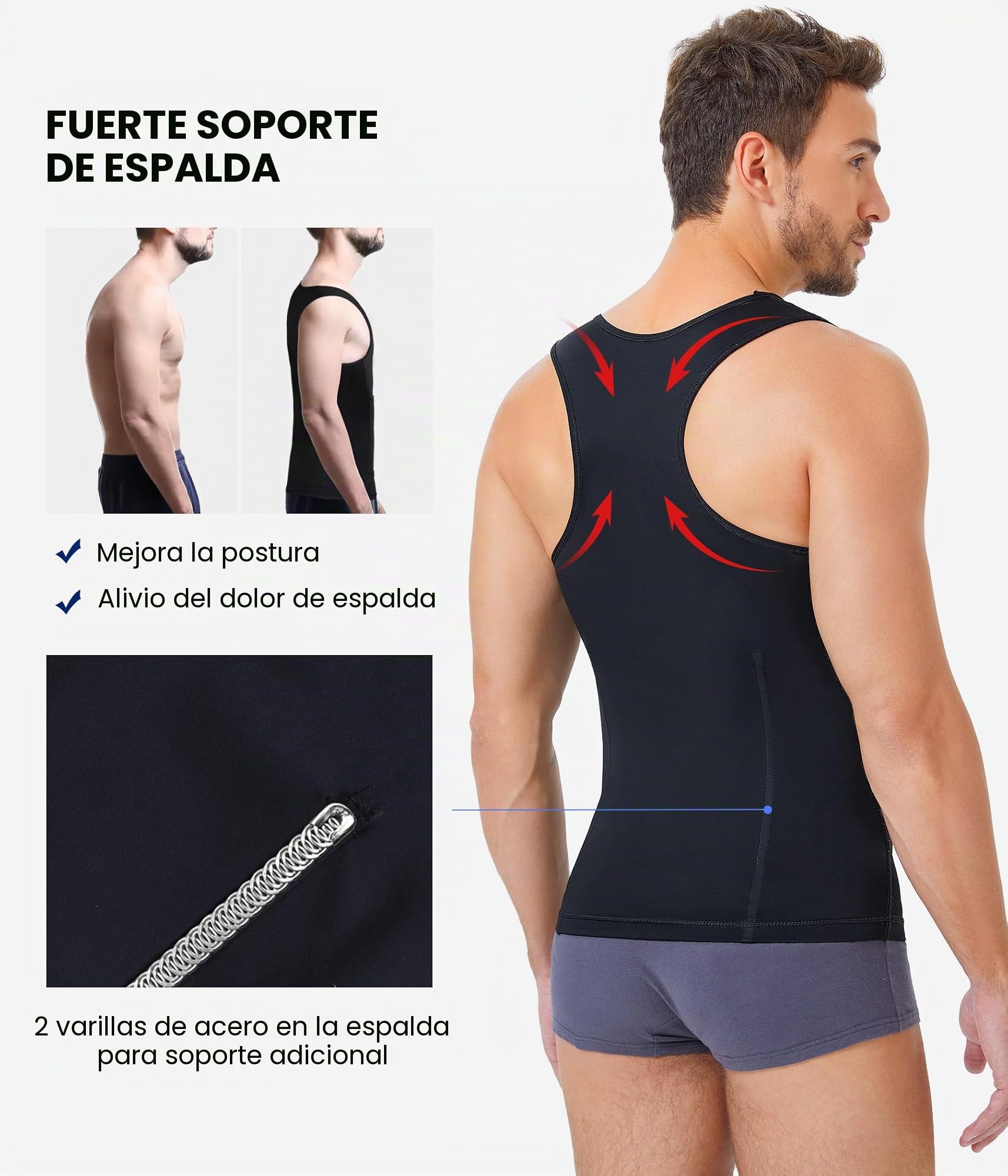 KUMAYES Camisetas interiores para Hombre Faja Reductora Compresión Camiseta Adelgazar Moldeador Shaper Compresión Chaleco
