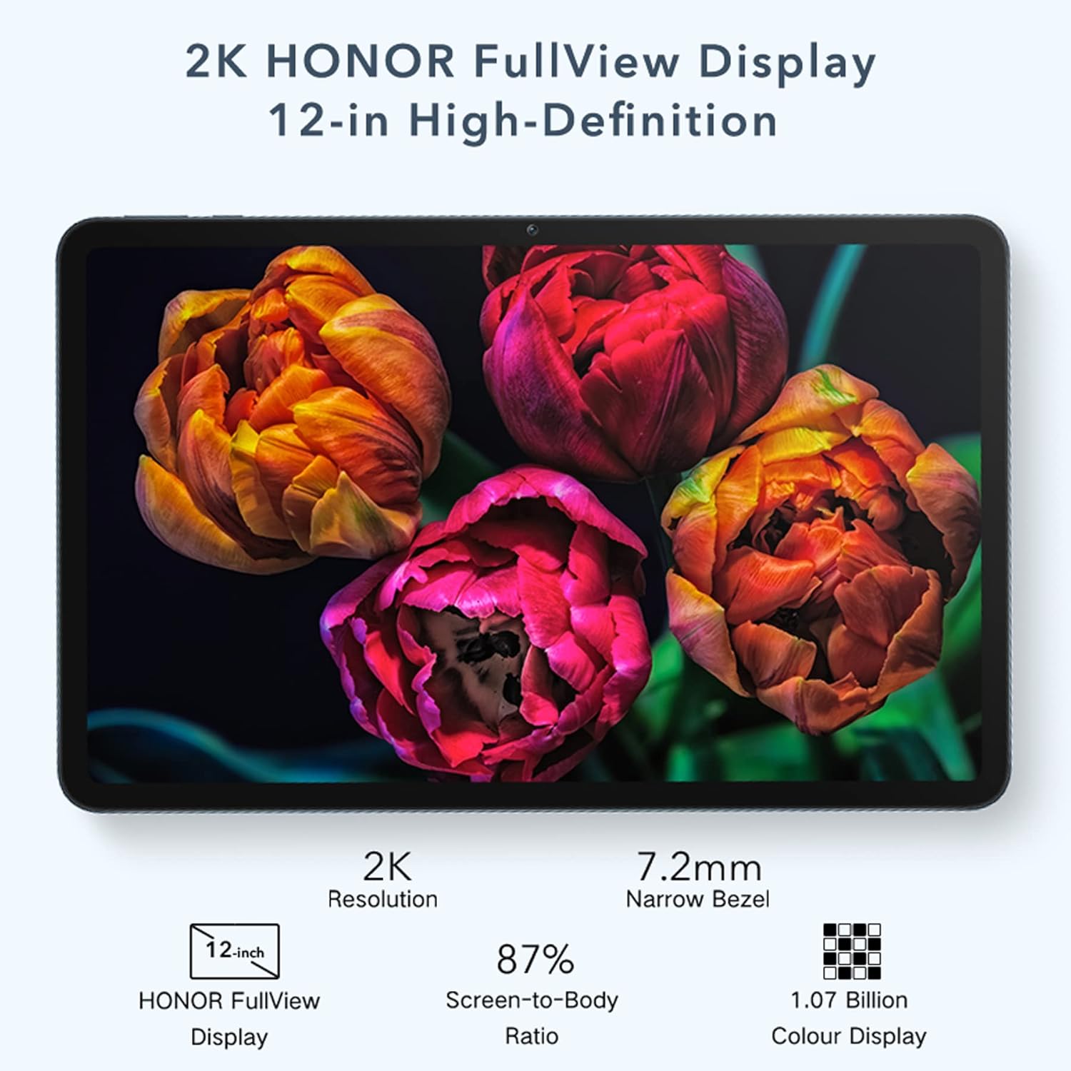 HONOR Pad 8 Tablet, 12-in 2K Touch Screen, 6GB+128GB WI-FI, 8 Altoparlanti, 7250 mAh Batteria con 22,5 W Ricarica, Corpo Interamente in Metallo, TÜV Rheinland Rrotezione Occhi (2022, Blu)