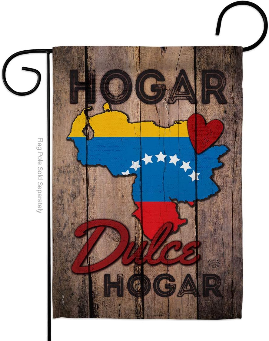 Country Venezuela Hogar Dulce Garden Flag Set Wall Hanger Regional Nationality Nation International World Particular Area Small Decorative Gift Yard House Banner Double-Sided Made In USA 13 X 18.5