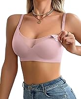 Ekouaer Wireless Nursing Bra for Women - Seamless Wavy Maternity Breastfeeding Bralette, Pregnancy Sleep Support
