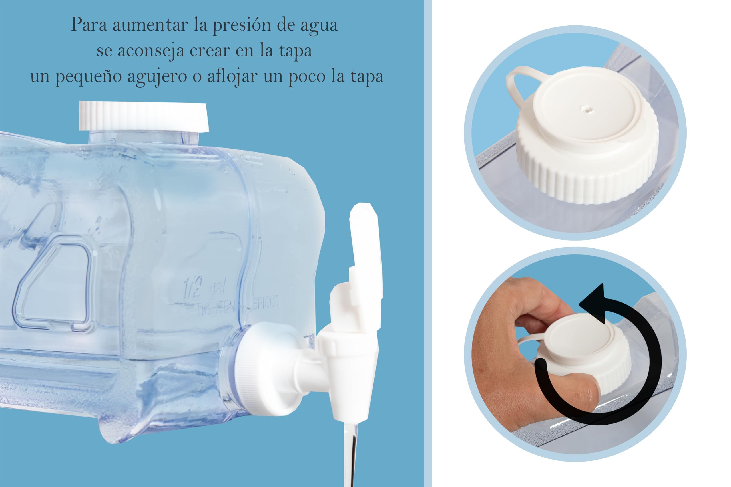 Dispensador de Agua fría Nevera | Dispensador de Agua de: 3-3,8-4,2-5,7 y 7,2 litros a Elegir | Garrafa dispensadora de Agua para frigoríficos Libre de BPA | Dispensador Reutilizable Agua (4.2L) — view 5