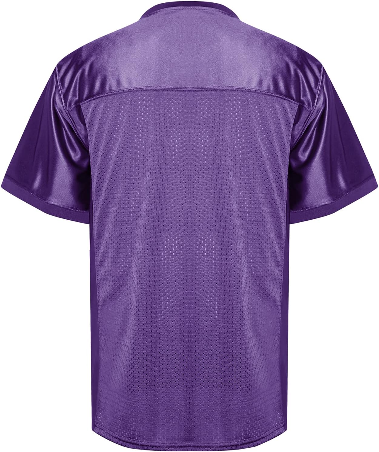 Blank Practice Football Jersey Mesh Athletic Sports Football T-Shirt Black White Red (Purple, Small) - Image 3