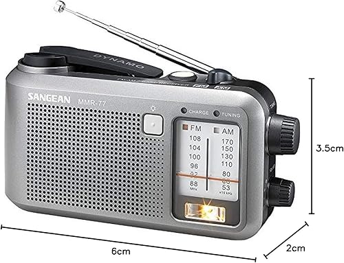 Miniatura 2 de MMR-77 Manivela de emergencia AmFM Radio portátil