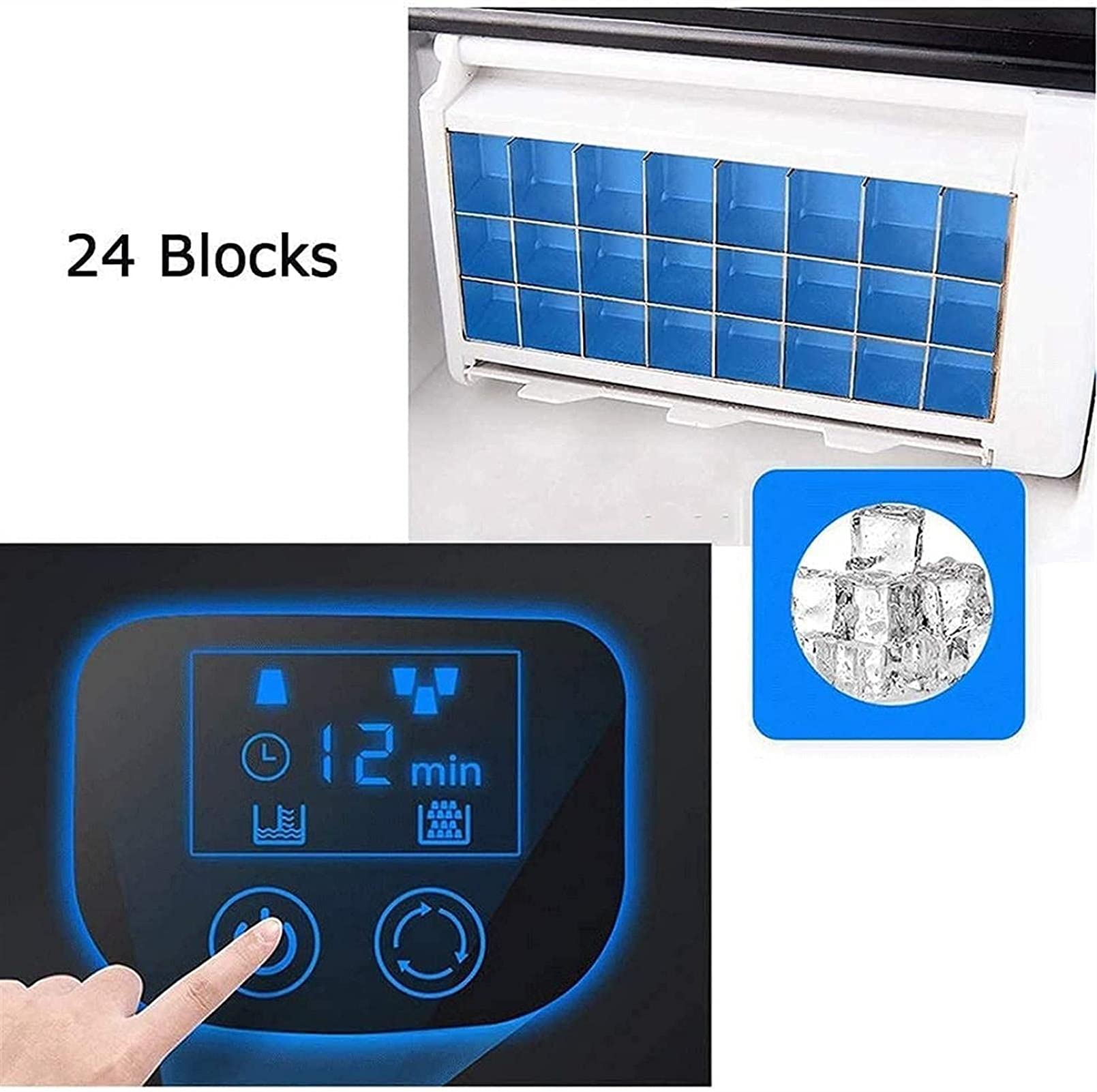 Ghiaccio 55 libbre in 24 Ore Fabbricatore di Ghiaccio Elettrico e Produttore di Ghiaccio Portatile Compatto Perfetto per casa/Cucina/Ufficio