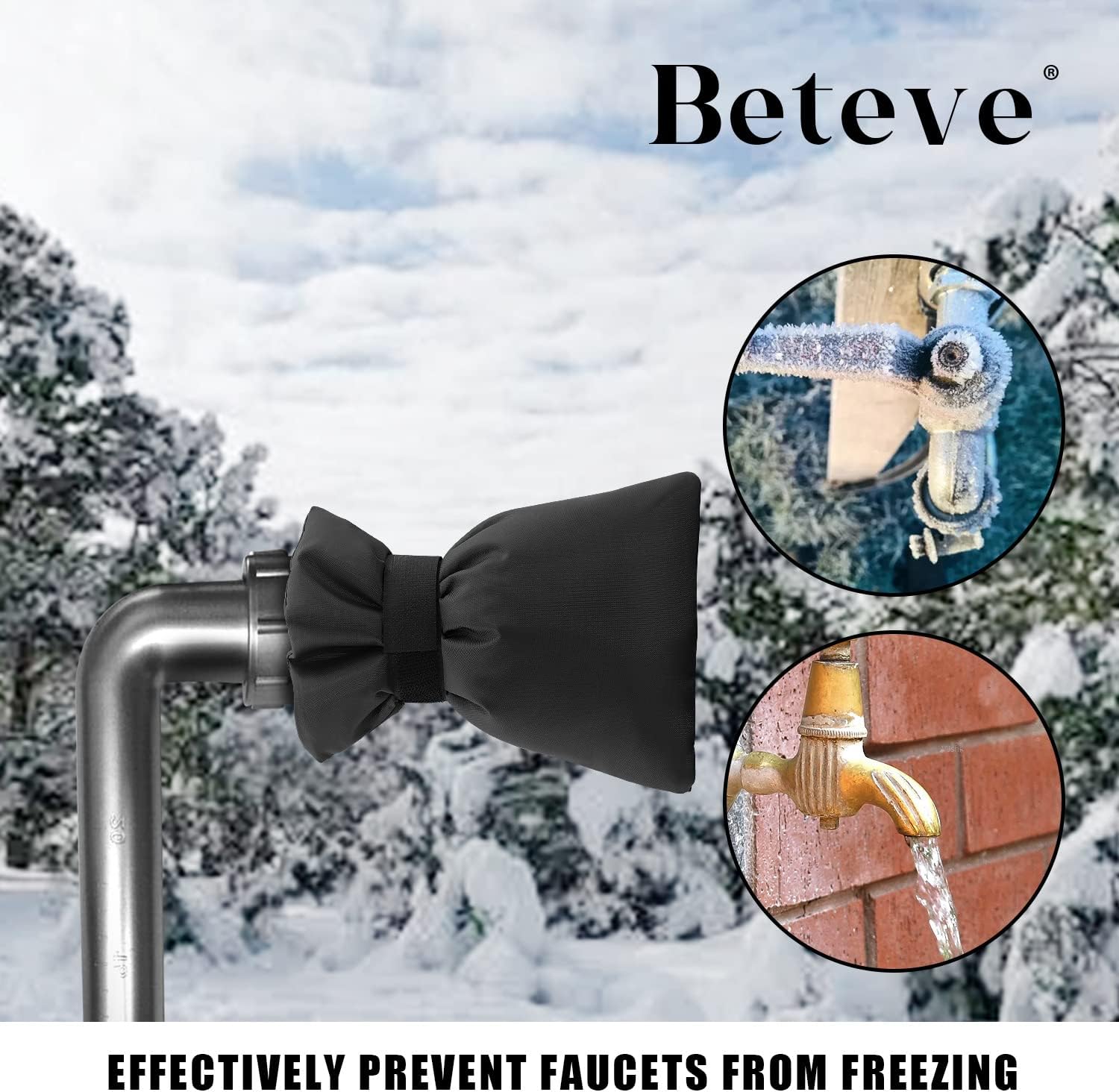 BETEVE Outdoor Faucet Covers for Winter Freeze Protection,4 Pack Outside Water Faucet Cover with Velcros,Reusable Waterproof Insulated Spigot Cover Thickened Anti-Freeze Tap Cover for Cold Weather : Patio, Lawn & Garden