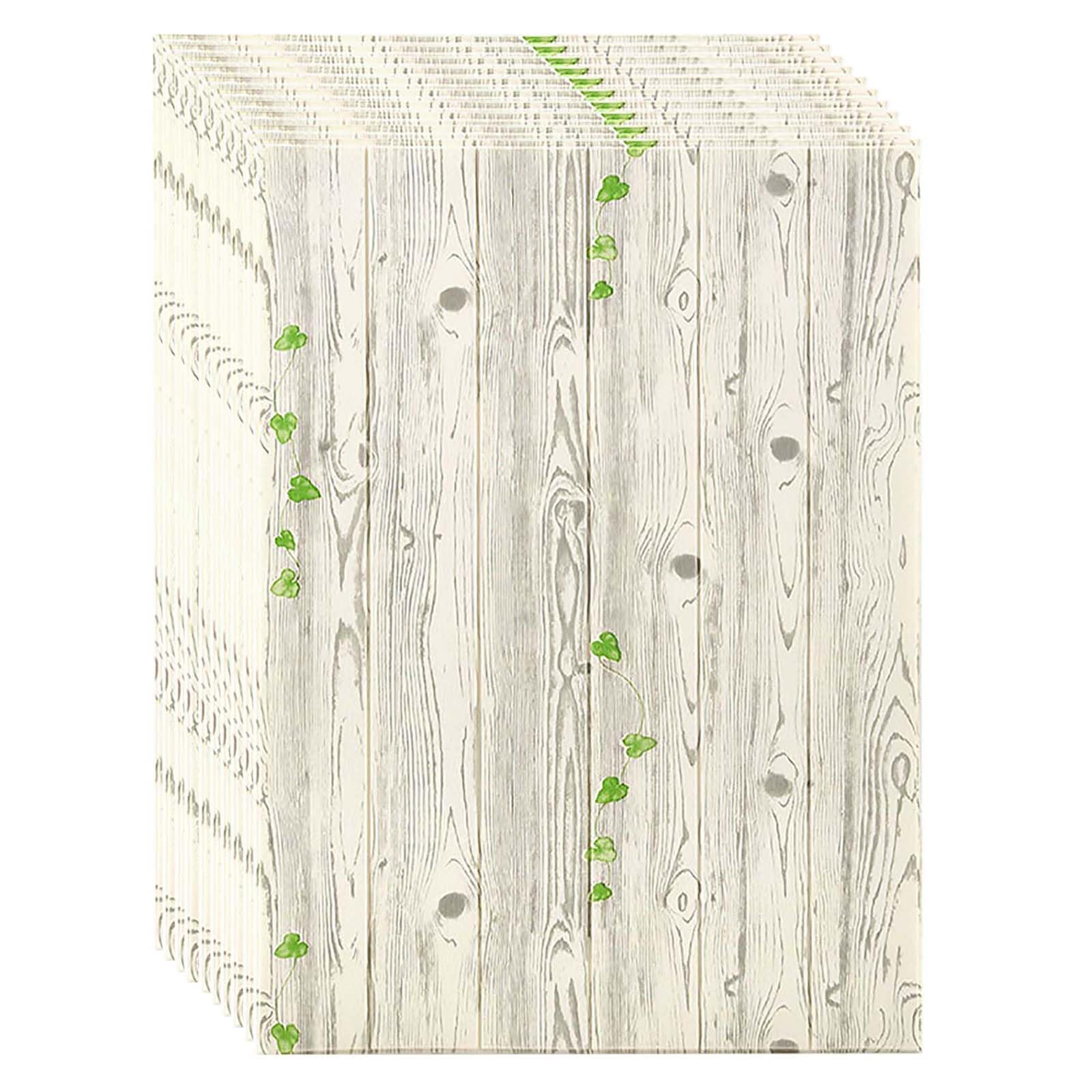 Tapeta z cegły 3D – 10 szt. teksturowanych paneli ze sztucznego drewna, samoprzylepna pianka do dekoracji wnętrz, 70 x 90 cm, pokrycie 67,8 metrów kwadratowych (orzech włoski)
