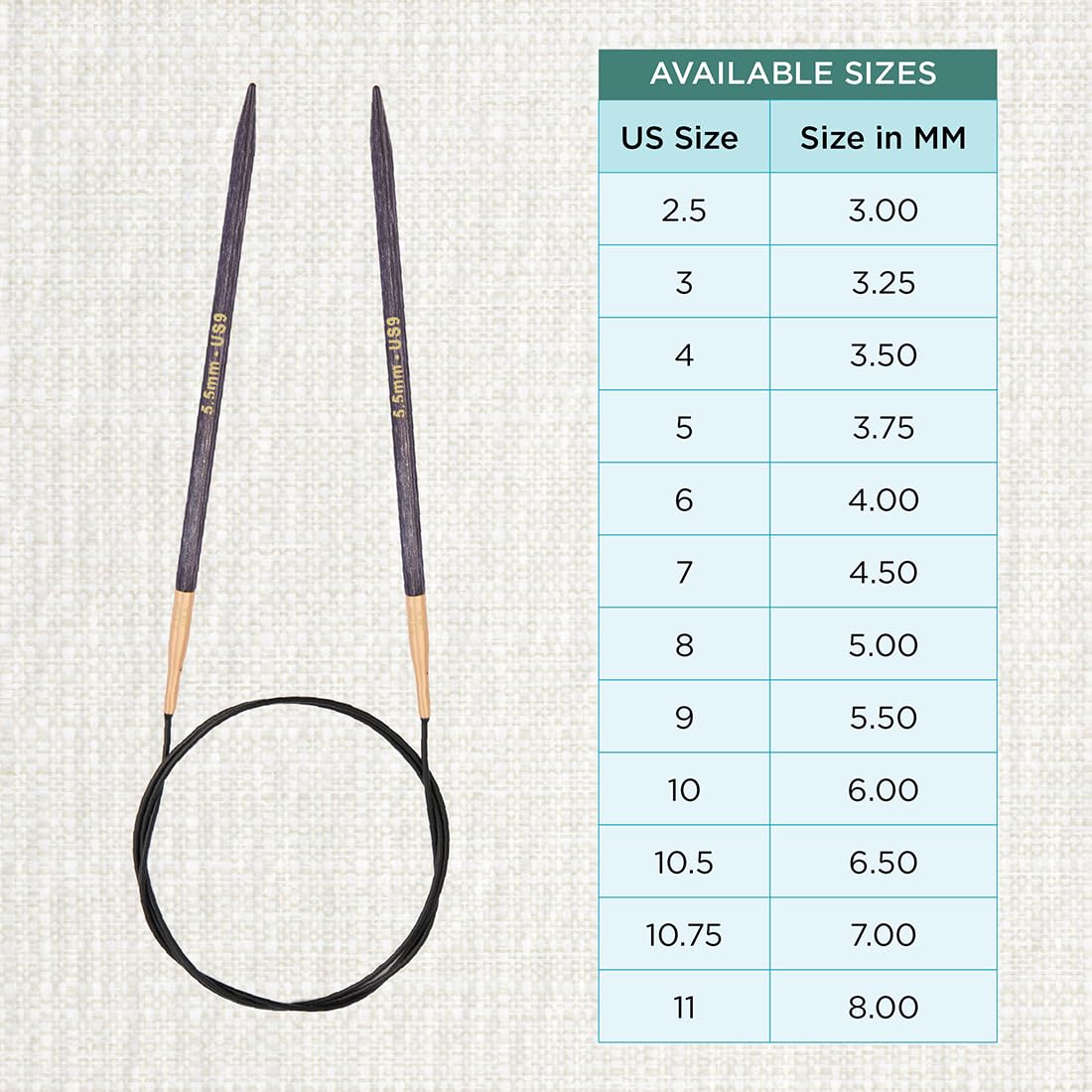 KnitPro J’Adore Cubics Fixed Circular Needles 32" 80cm, Lavender, 5.50mm - Image 4