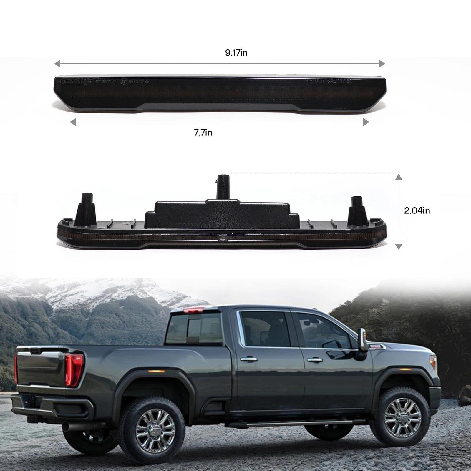 FREEZER Piloto Intermitente 4 Uds Delanteras ámbar y Parachoques Rojo Trasero LED señal Giro indicador Lateral lámpara para GMC para Sierra 2500 3500HD 2020-2024 Intermitentes Automóviles