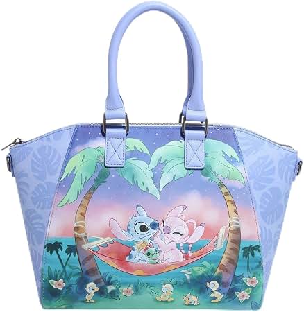 Amazon.com: Loungefly Disney Stitch & Angel Hammock Satchel Bag