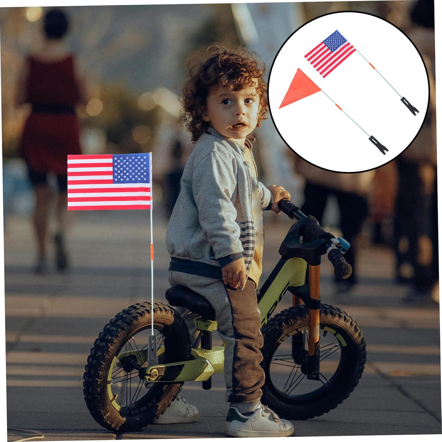 PRETYZOOM 4pcs Bike Safety Flags with Poles High Visibility Pvc Bike Flag for Universal Fit Design and Racks for Morning or Dusk Commuting and Cycling