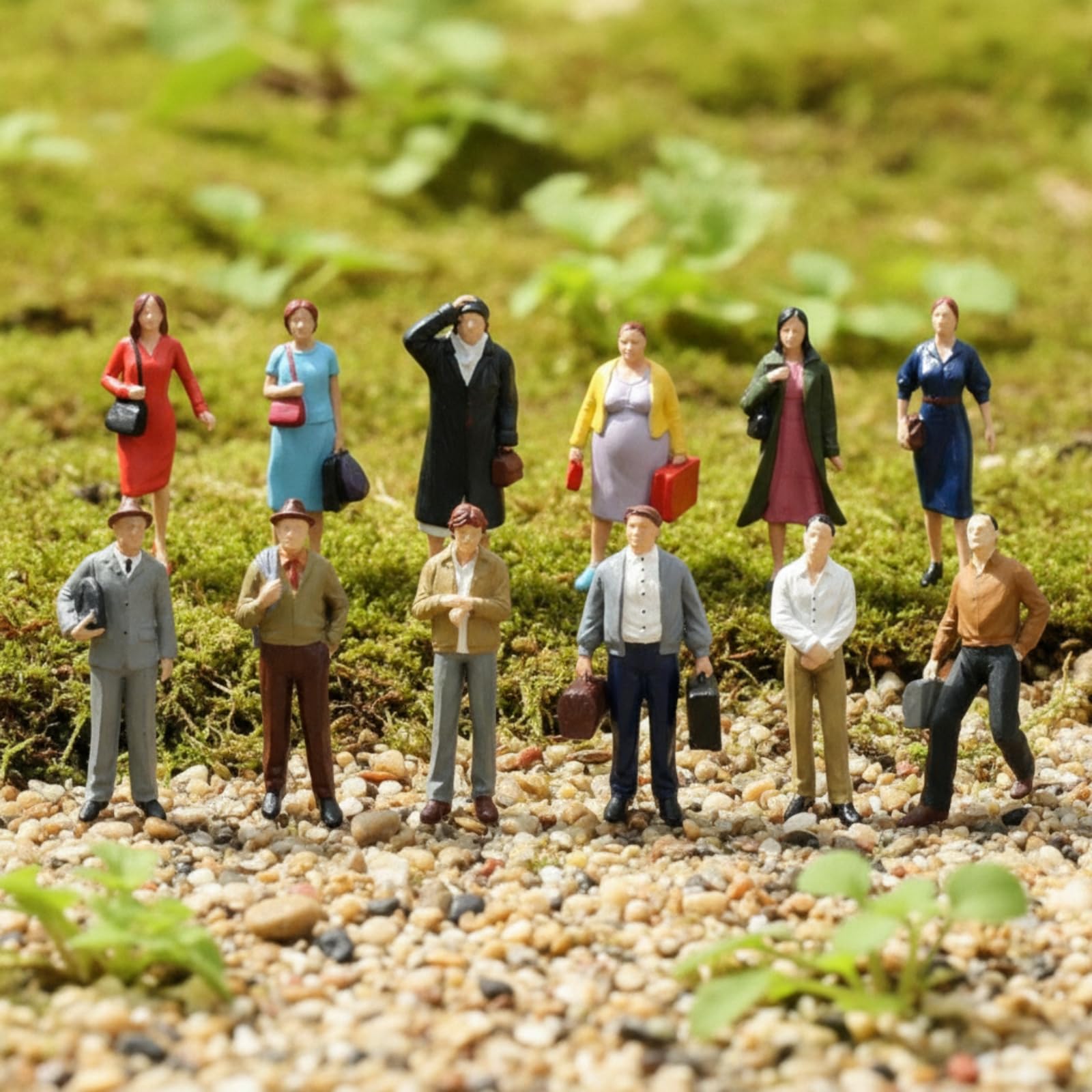 Colcolo 12 Pezzi Miniatura in 1:25 Autonte Figurine di Persone in Miniatura Realistico Modellini di Persone per Collezionisti
