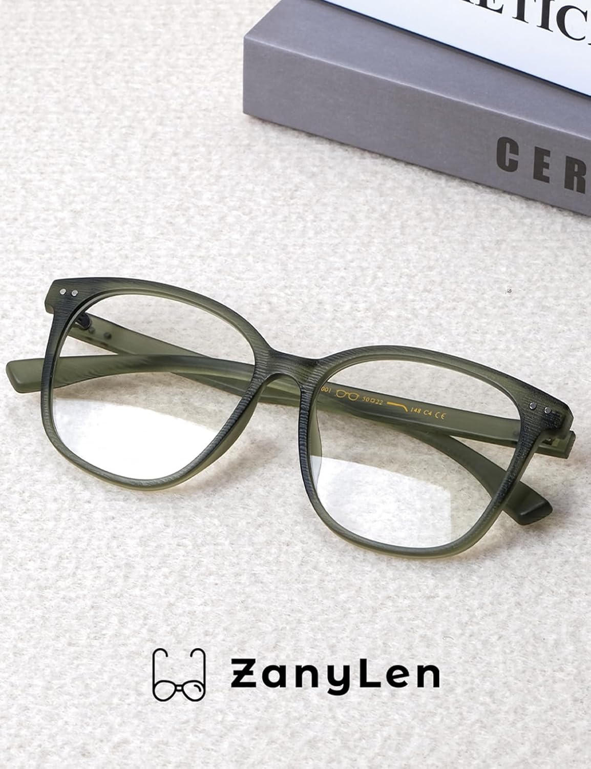 ZanyLen Oversized Blue Light Glasses Women/Men Computer/Gaming/Phone Blue Blocker Anti Glare Square Black/Clear TR90 Glasses…