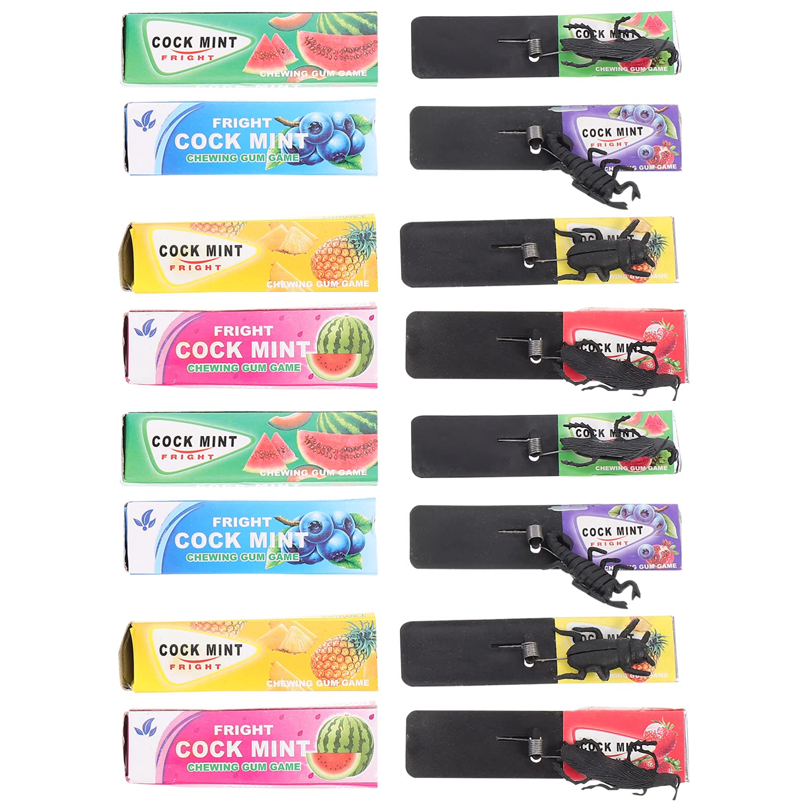 TOYANDONA 10Pcs Gag Chewing Gum Shocking Chewing Gum Joke Funny Trick Prank Toy Insect Scary Trick Toy Random Style