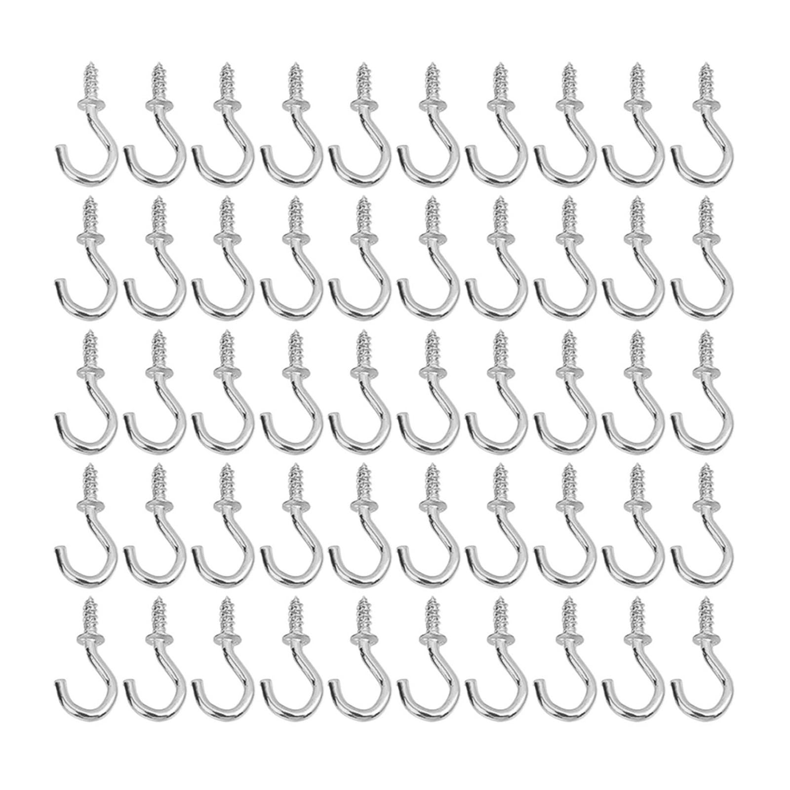 BAYNOPURIN Outdoor Light Hook 50/100pcs Mini Ceiling Screw Hooks Iron Hanger for Outdoor String Lights Hanging Plants Mug Arts Decorations Cup Extend(Color2,100PCS)