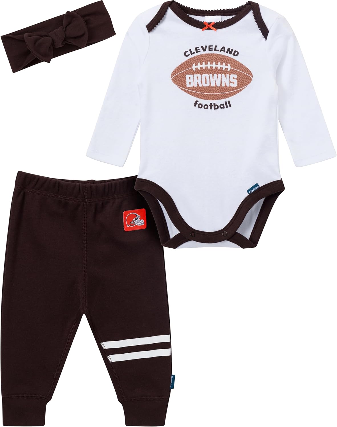 Gerber NFL baby-girls 3-piece Onesie Bodysuit, Pants & Headband Set