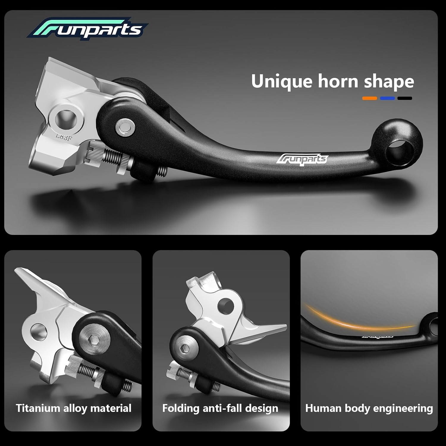 Dirt Bike Brake Clutch Lever Set,Pivot Adjustable Titanium Alloy for FE501 FE501S FE450 FE350 FE250 TE125 TE150 TE250i TE300i TX125 FC250 2014-2023 125-450F MC/EX 2021-2023 Black