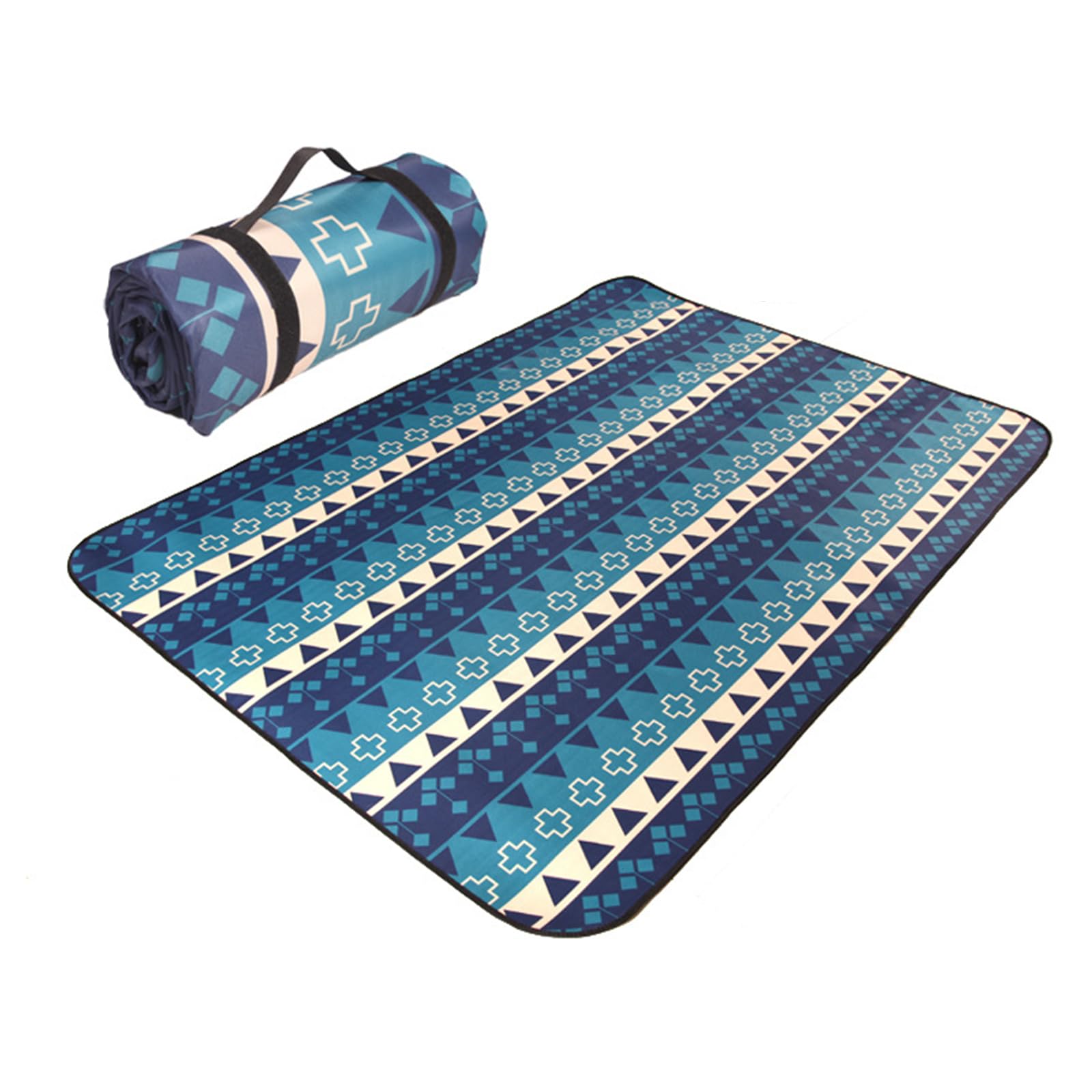 Grande coperta da picnic impermeabile, tappetino da spiaggia portatile resistente alla sabbia con cinghia di trasporto per campeggio, escursionismo e feste, pieghevole 300 x 300 cm, essenziale da
