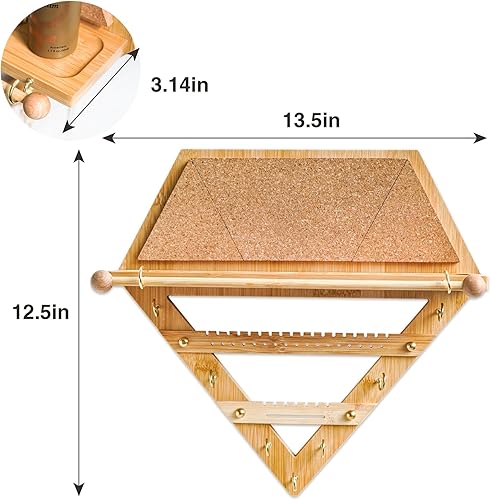 Miniatura 3 de Buperb Organizador colgante de joyería para pared, soporte montado en forma de diamante, exhibición de almacenamiento para collares, pulseras,