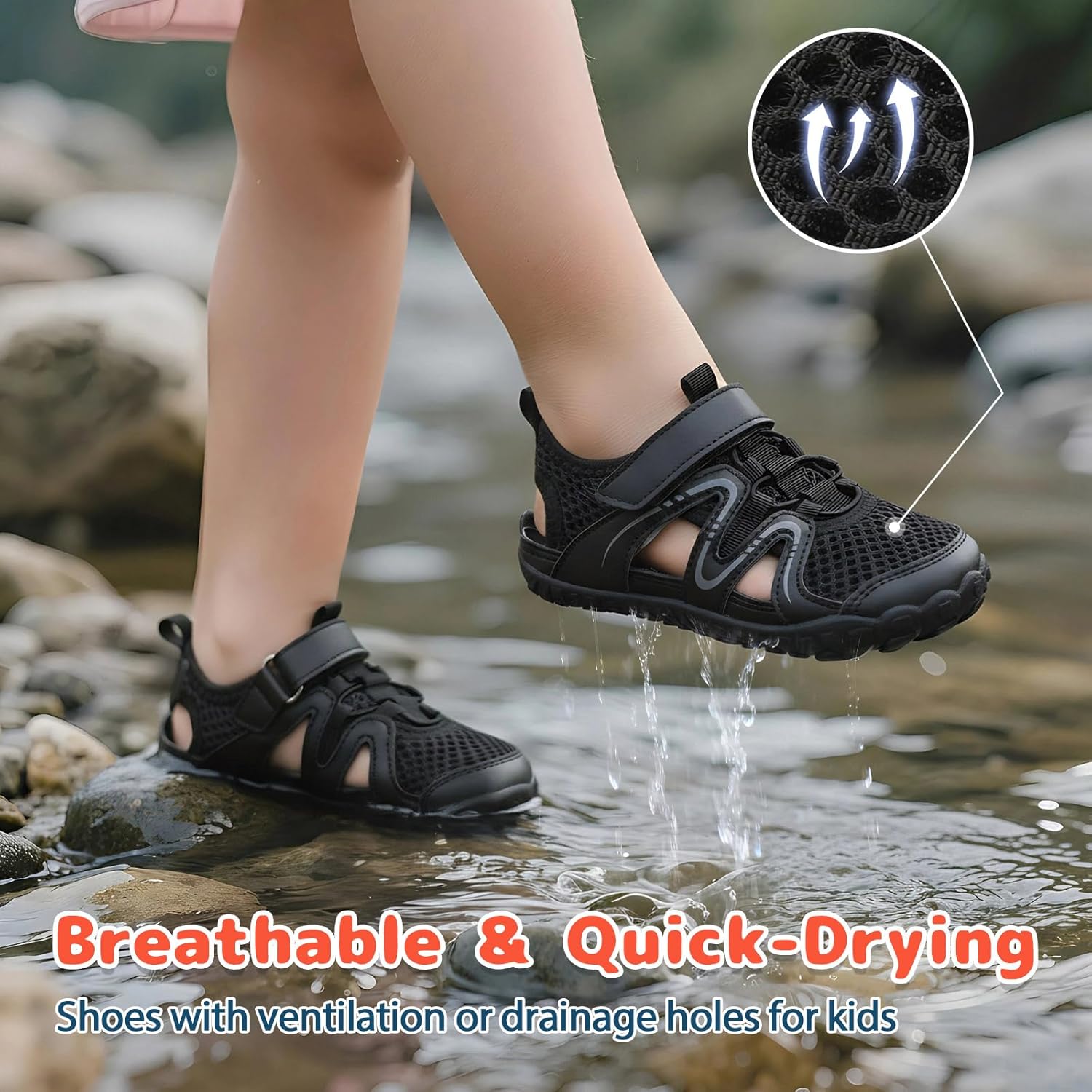 Leisfit Kids Sandals Boys Girls Wide Sandals Non-slip Toddler Water Sandal Shoes Lightweight Barefoot for Beach Swim Hiking - Image 5