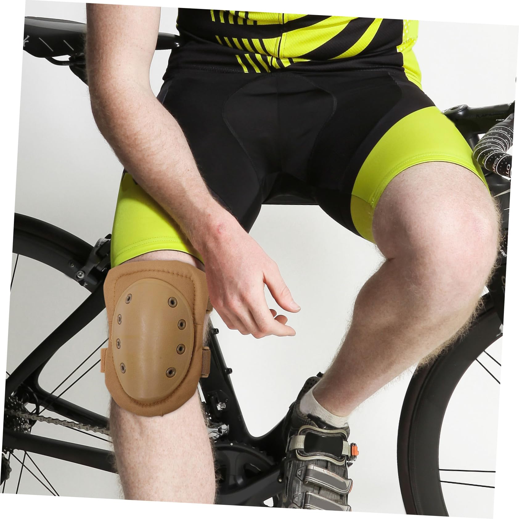 KOMBIUDA 4pcs Four Pieces of Knee Pads and Elbow Pads Knee Pads for Crawling Bike Gloves Cycling Equipment Motorcycle Gloves Knee Pads for Men Football Knee Pads Kneepad Brown Rubber