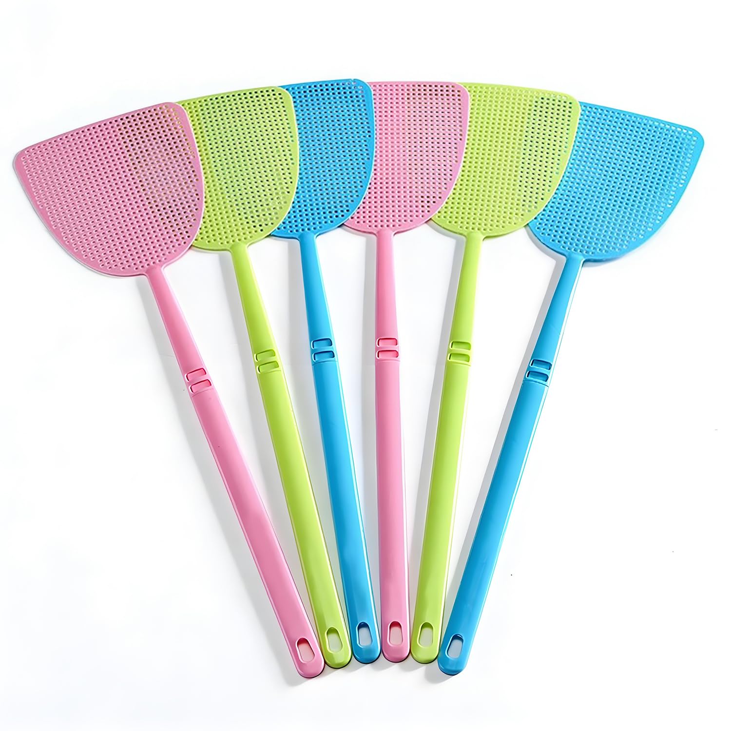 Set da 6 Schiacciamosche Incastrabili – Facile Assieme a Incastro, per Interni ed Esterni, Robusto (Rosa+Blu+Verde)