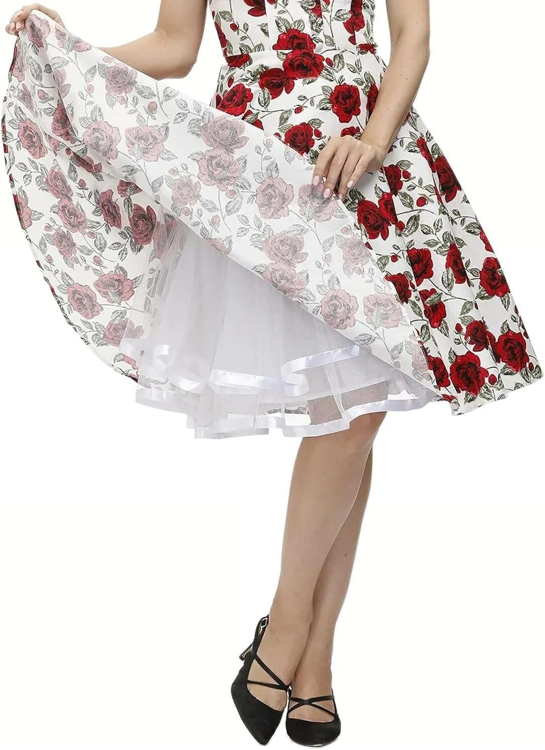 Women's Long Petticoat 29.5" Crinoline Slips Vintage 50s Rockabilly Underskirt Wedding Prom Dress - Image 3