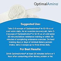 Vista 6 de OptimalAmino La mejor bebida de recuperación antes y después del entrenamiento, suplemento de aminoácidos esenciales de uso del 99%, certificado NSF