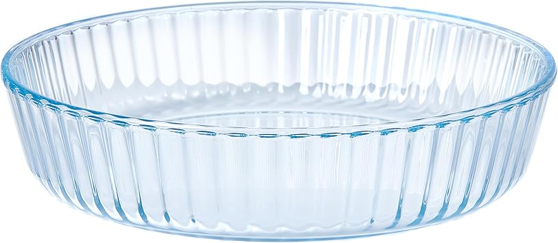 RONDURE Deep Pie Dish for Baking 10-inch Glass Pie Plate Pan Clear - 2.3 Inch Deep - for Oven Baking Crust Quiche and Serving