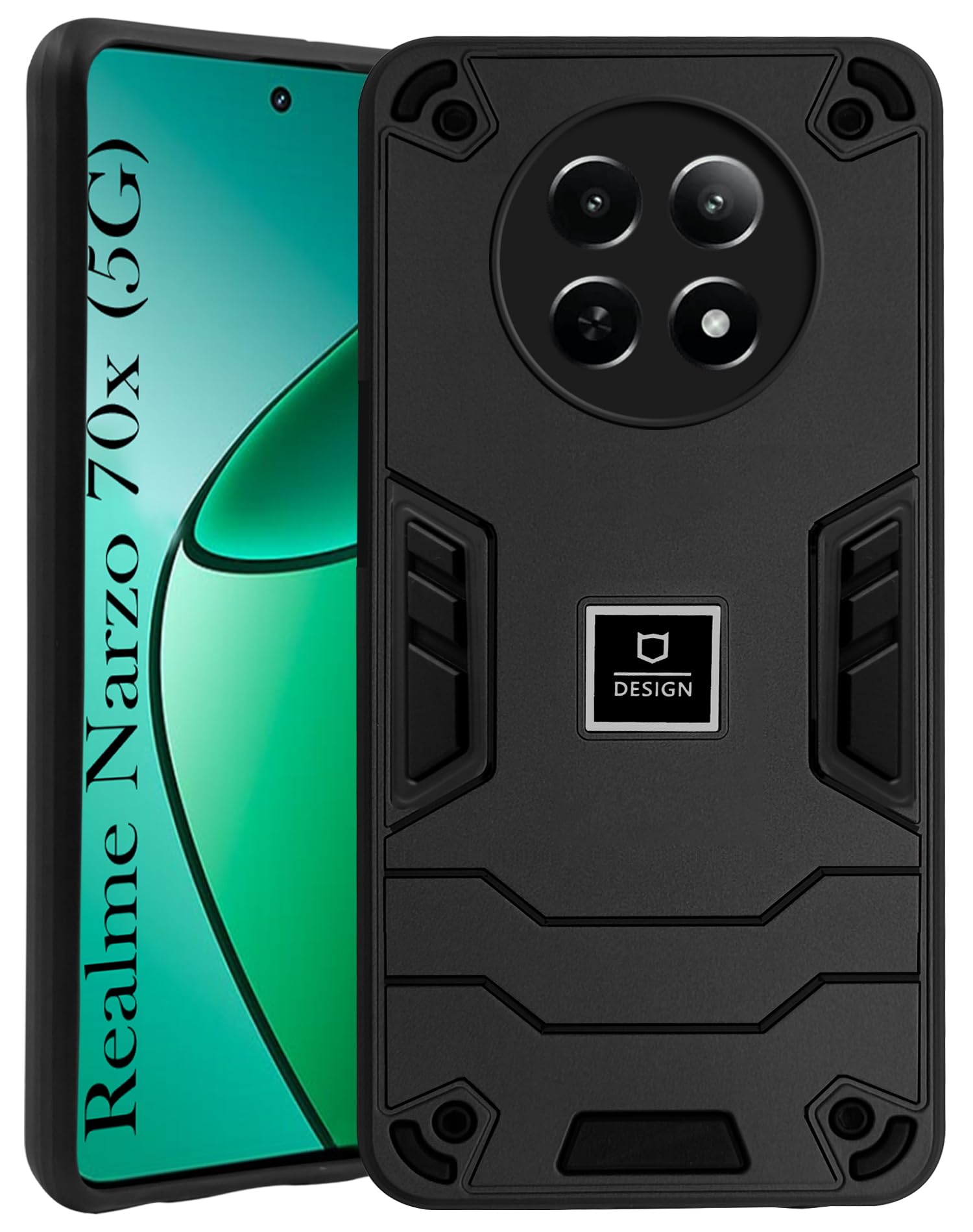 Jkobi Back Cover Case for Realme Narzo 70x 5G (Lightweight Hybrid Shockproof Polycarbonate| Slim Black) (B0D3F24LM3) Amazon Price History, Amazon Price Tracker