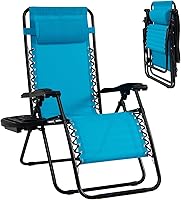 Vista 24 de Goplus Sillas de salón Zero Gravity, reclinables plegables ajustables en 160° con almohada y soporte para tazas, cómodas sillas de descanso de 350