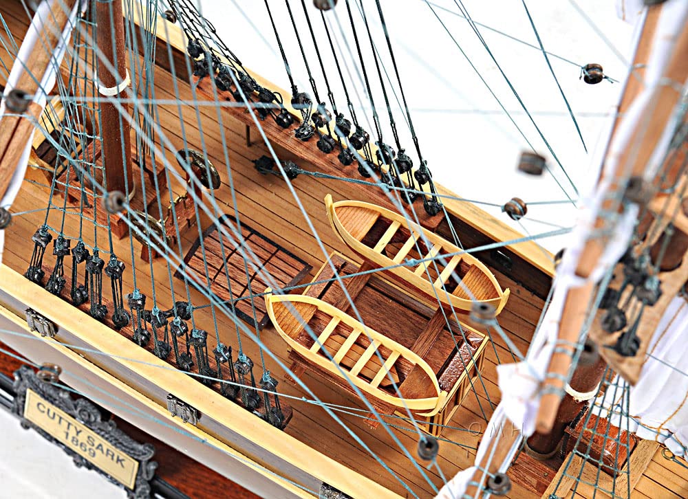 Old Modern Handicrafts Cutty Sark Clipper Ship Model - Fully Assembled Ship Model - Exquisite Decorative Piece for Home & Office- 34.0L x 12.0W x 27.5H Inches - Image 8