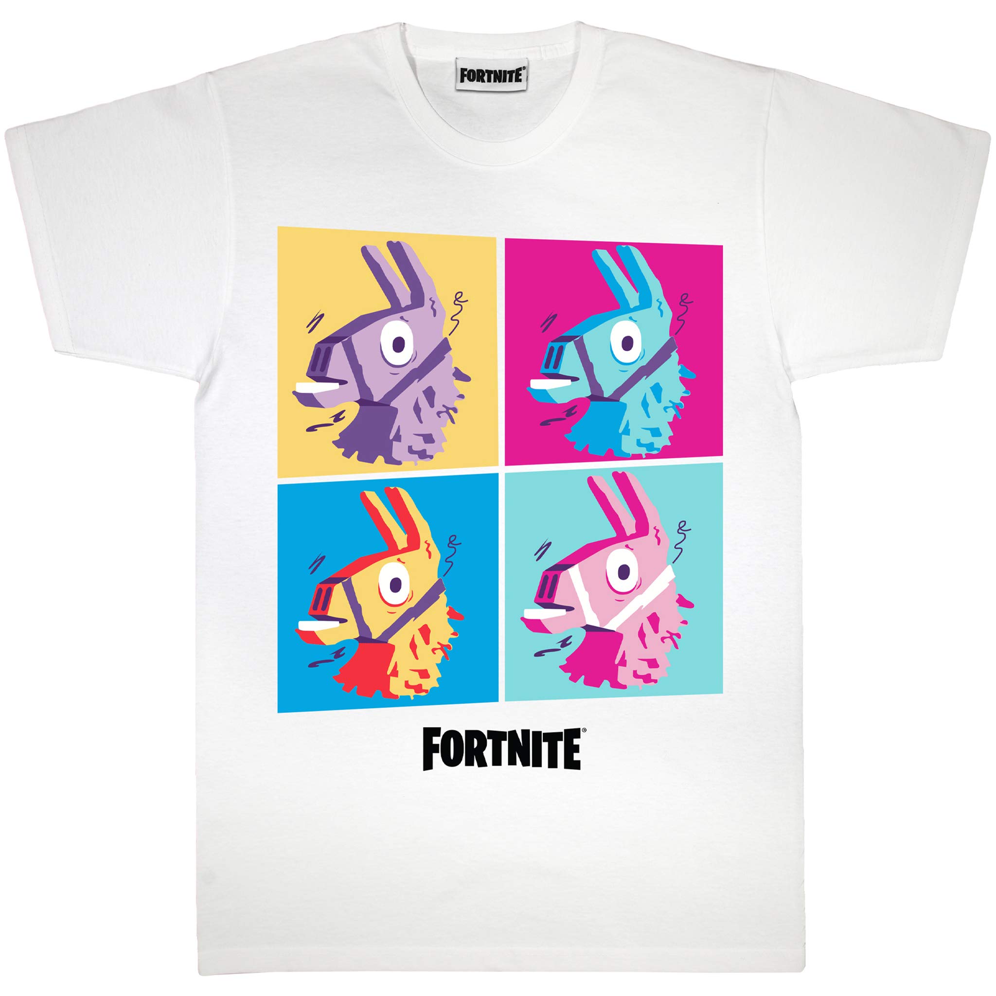 Fortnite Llama Pop Art T-Shirt, Adults, S-2XL, White, Official Merchandise